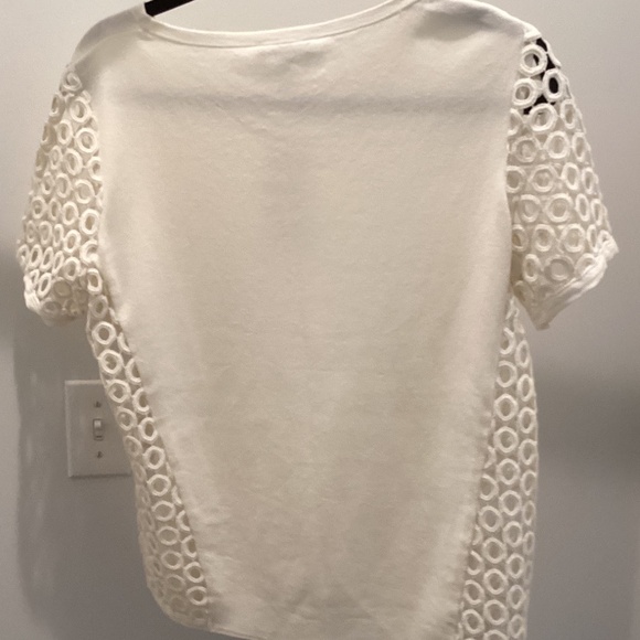 Lafayette148 cream top with sleeve cut outs - Picture 2 of 4